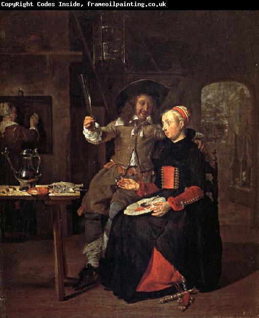 Gabriel Metsu Self-Portrait with his Wife Isabella de Wolff in an Inn